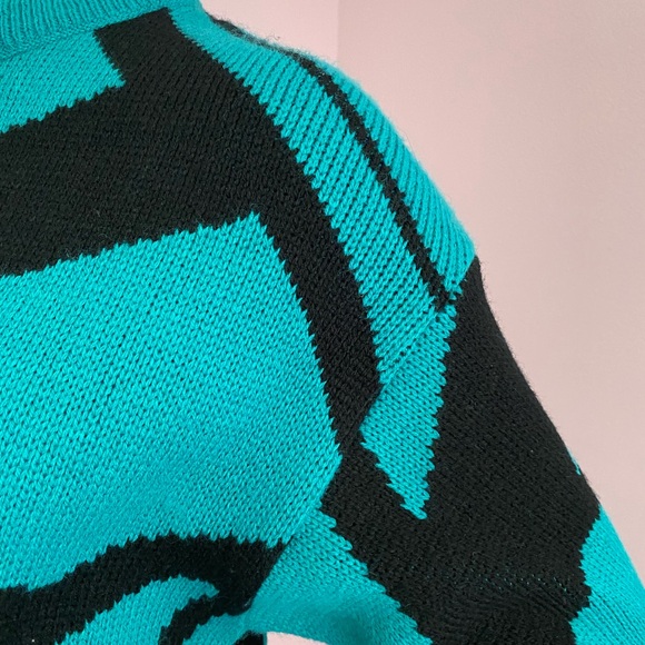 VTG 80s Ski Sweater Marceau Sports Pullover Abstract Drop Shoulder Retro - Picture 16 of 16